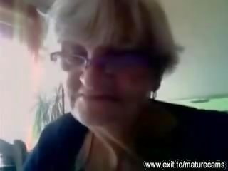 55 years old granny clips her big tits on cam film